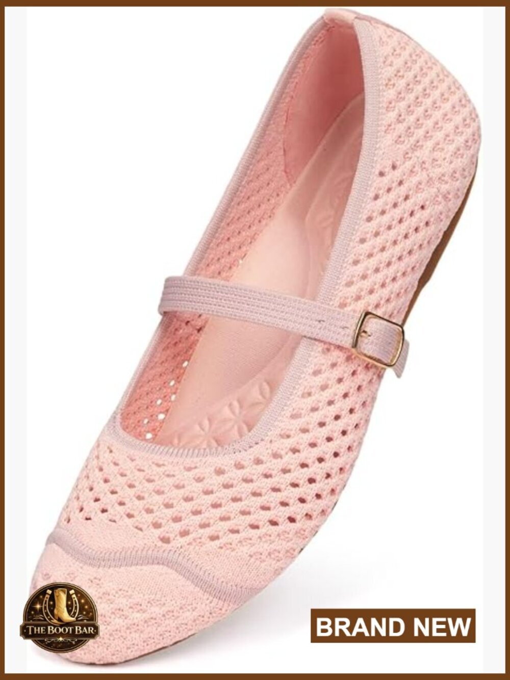Mesh Mary Jane Flats Round Toe Slip-On Breathable Knitted Comfort Shoes